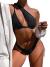 Lilosy Sexy Cutout One Shoulder High Cut Cheeky Thong Brazilian Bikini Swimsuit Set for Women Padded Bathing Suit 2 Piece