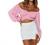 LYANER Women's Cute Off Shoulder Long Sleeve Self Tie Knot Crop Tube Top Blouse