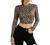 Remidoo Women's Sexy Backless Mock Neck Long Sleeve Crop Top T-Shirt