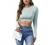 Remidoo Women's Sexy Backless Mock Neck Long Sleeve Crop Top T-Shirt