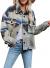 Sidefeel Women Plaid Long Sleeve Button Down Collar Long Shirt Oversized Coat