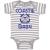 Custom Baby Bodysuit United States Coast Guard Auxiliary Coastie Baby with Flag