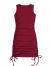 SheIn Women's Ruched Sleeveless Mini Bodycon Dress Drawstring Tie Side Round Neck Short Dresses