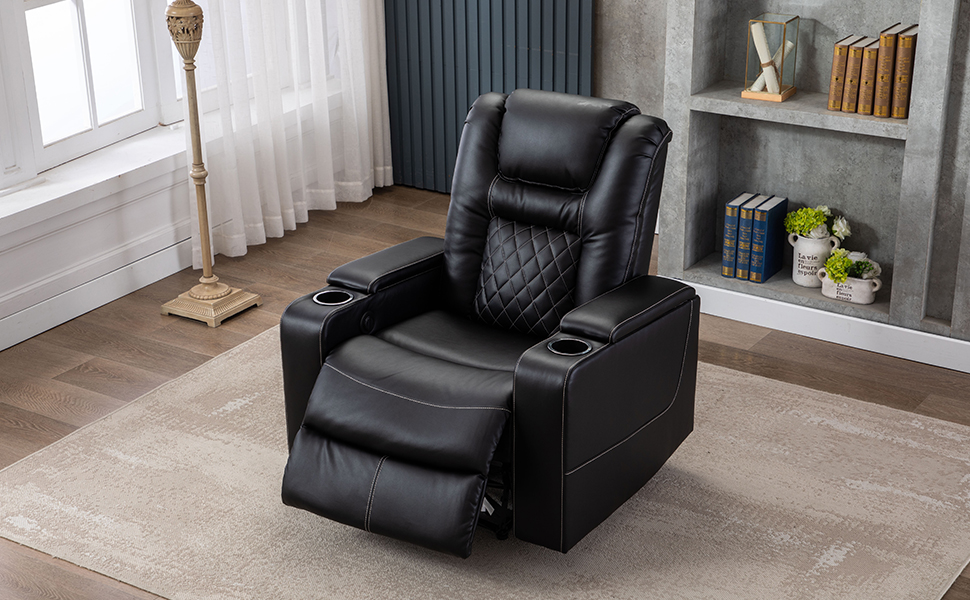 Electric Power Recliner Chair with USB Ports and Cup Holders