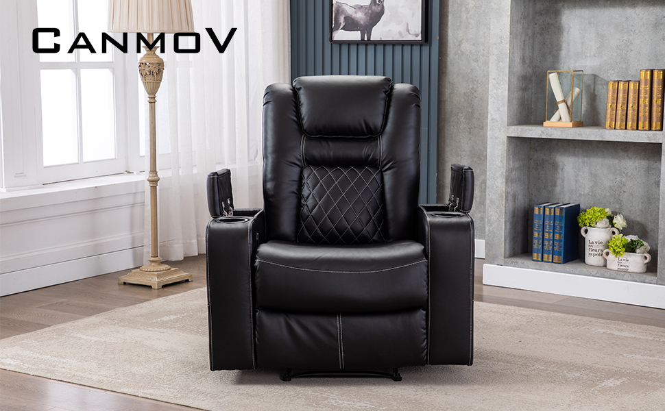 Electric Power Recliner Chair with USB Ports and Cup Holders