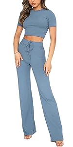 Wide Leg Pant Set Women 2 Piece Outfits Brunch Outfits Cute Summer Outfits