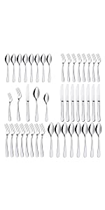 Silverware Set Stainless Steel Flatware Cutlery Set Knife Fork Spoon Set for 8