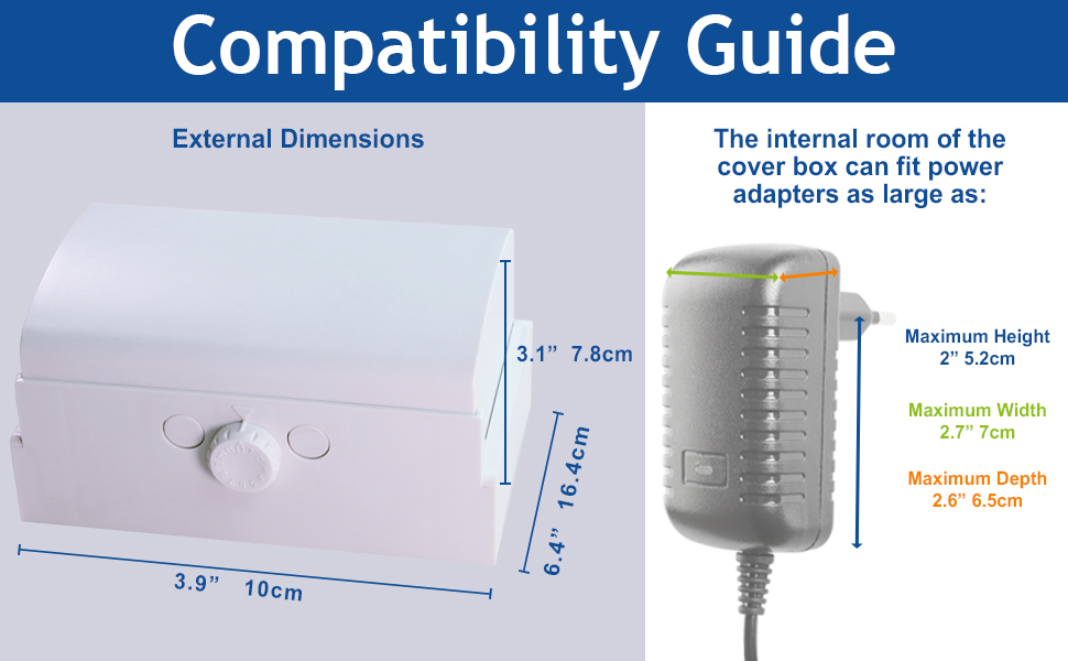 Compatible with most outlet plugs