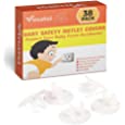 38 Pieces Clear Outlet Covers Baby Proofing - Vmaisi Electrical Safety ChildProof Plug Protector - (Clear, 38 Pack)