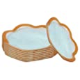 GAC Unique Design 6 Inch Scalloped Tempered Glass Small Round Dessert Plates Set of 8 - Break and Chip Resistant - Oven, Dishwasher, and Microwave Safe - Gold Border