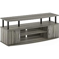 Furinno JAYA Large Entertainment Stand for TV Up to 55 Inch, French Oak Grey/Black