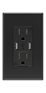 USB Charger Wall Outlet, Dual High Speed 4.0 Amp USB Ports