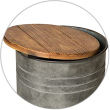 Rustic Storage Ottoman Seat Stool