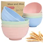 Unbreakable Wheat Straw Bowls Set Of 8, 60 Oz and 26 Oz Large Cereal Bowls, Dishwasher &amp; Microwave Safe Bowls Wheat Straw Fiber Lightweight Bowl Sets For Cereal Salad Soup Noodle