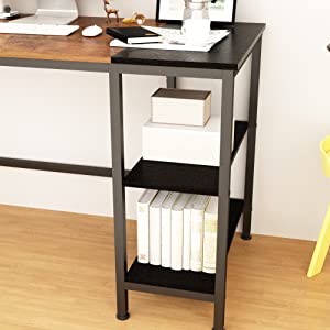 Computer Desk with Shelves,Laptop Table with Grid Drawer