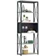 Bestier 5 Tier Bookshelf Industrial Bookcase Open Storage Display Shelves Organizer Free Standing Shelf Book Shelf for Living Room Bedroom and Home Office, Gray