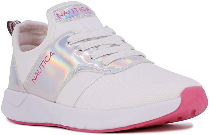 Nautica Kids Girls Metallic Fashion Sneaker Lace-Up Athletic Running Shoe I kappil I (Big Kid - Little Kid - Toddler)