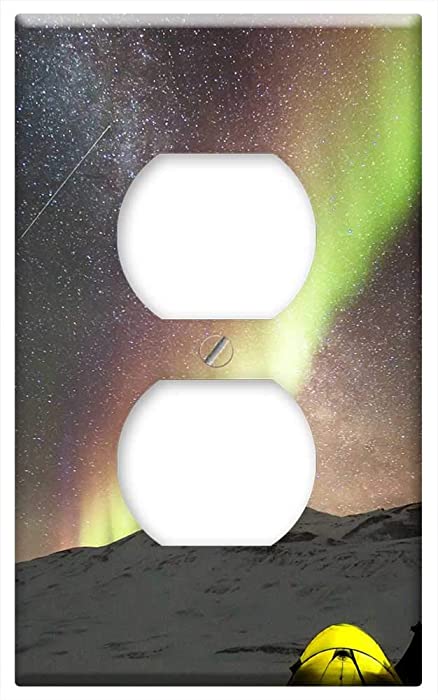 Switch Plate Outlet Cover - Auroras Camp Tent Adventure Fire Holiday Nature 1