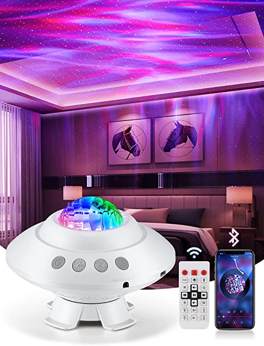 One Fire Galaxy Projector, Bluetooth Star Projector Night Light, Aurora Starlight Projector, Northern Night Light Projector for Bedroom, Sound Control Star Projector Galaxy Light, Ceiling Projector