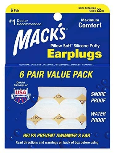 Mack's Pillow Soft Silicone Earplugs - 6 Pair, Value Pack – The Original Moldable Silicone Putty Ear Plugs for Sleeping, Snoring, Swimming, Travel, Concerts and Studying